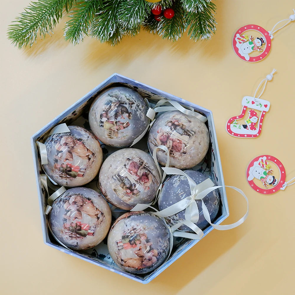 Palle di Natale, pendenti natalizi, decorazioni per l'albero, palline multicolori, set di decorazioni per feste in casa, palline decorative natalizie Navidad