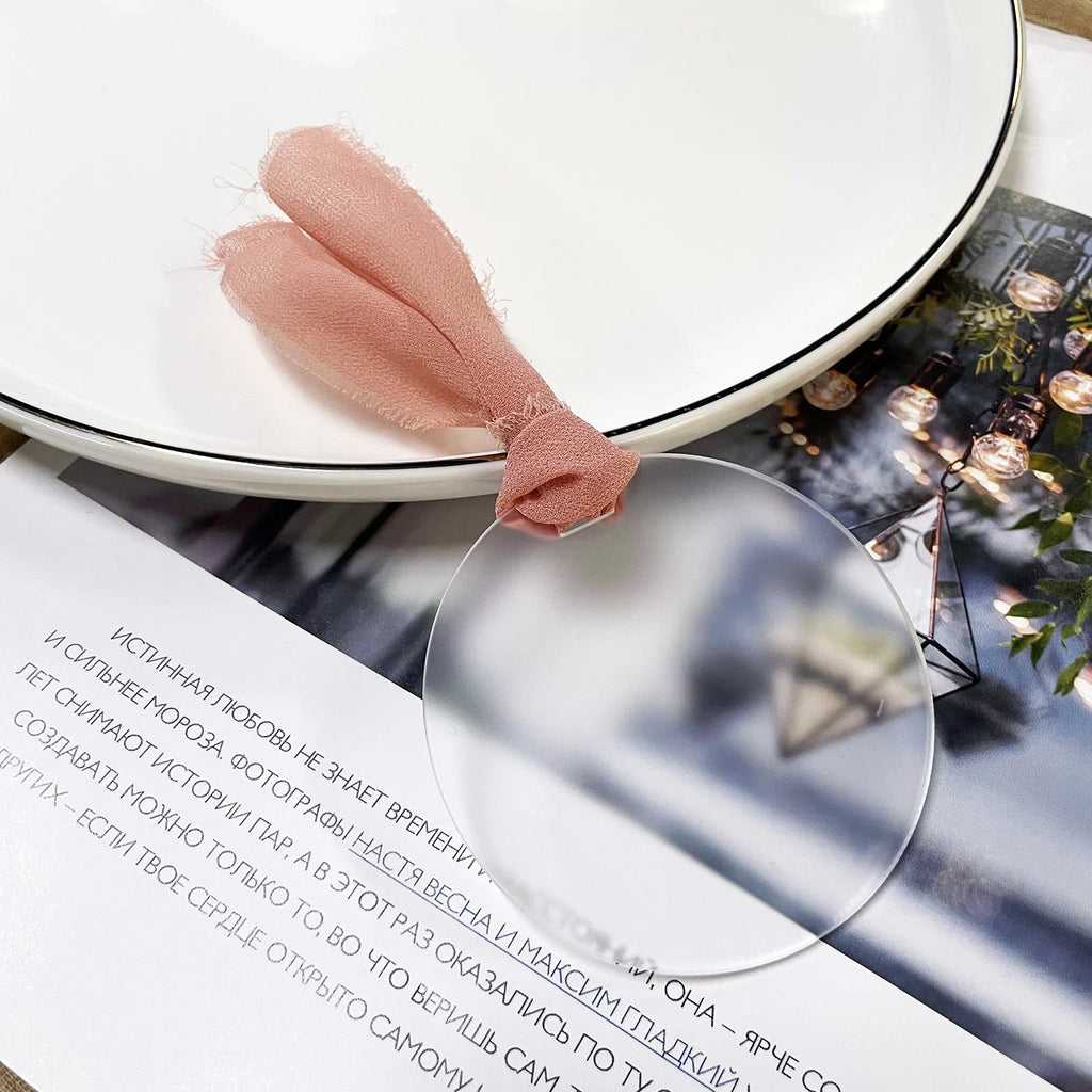 Segnaposto per matrimonio in acrilico, con etichetta in acrilico satinato, arco da 10/20/50 pezzi