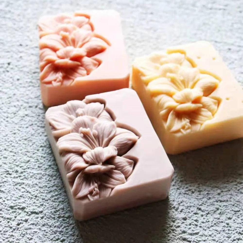 Elegante stampo per sapone a forma di girasole rettangolare 3D
