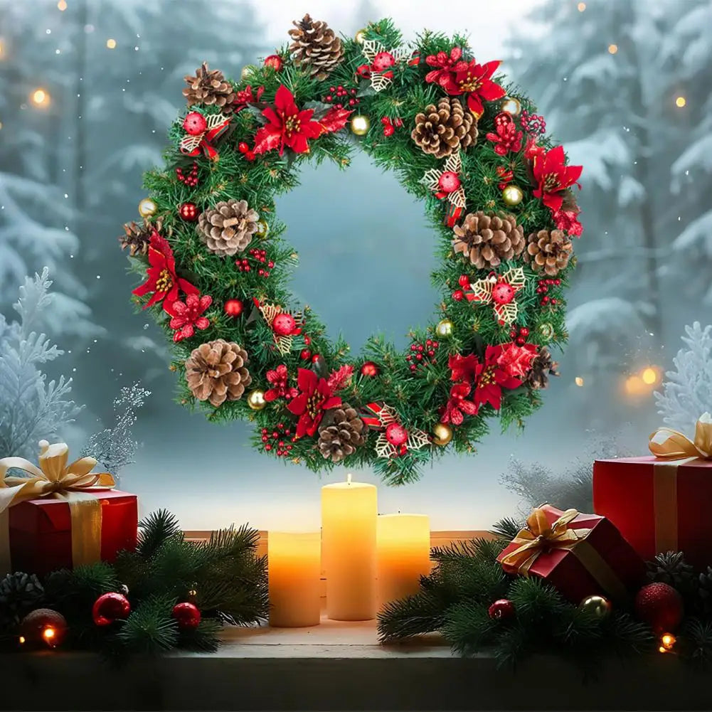 Decorazioni adesive per finestre natalizie, motivo a ghirlanda.