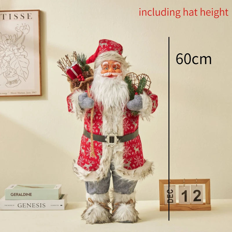 Grandi bambole di Babbo Natale decorative da 60 cm, Babbo Natale in piedi.