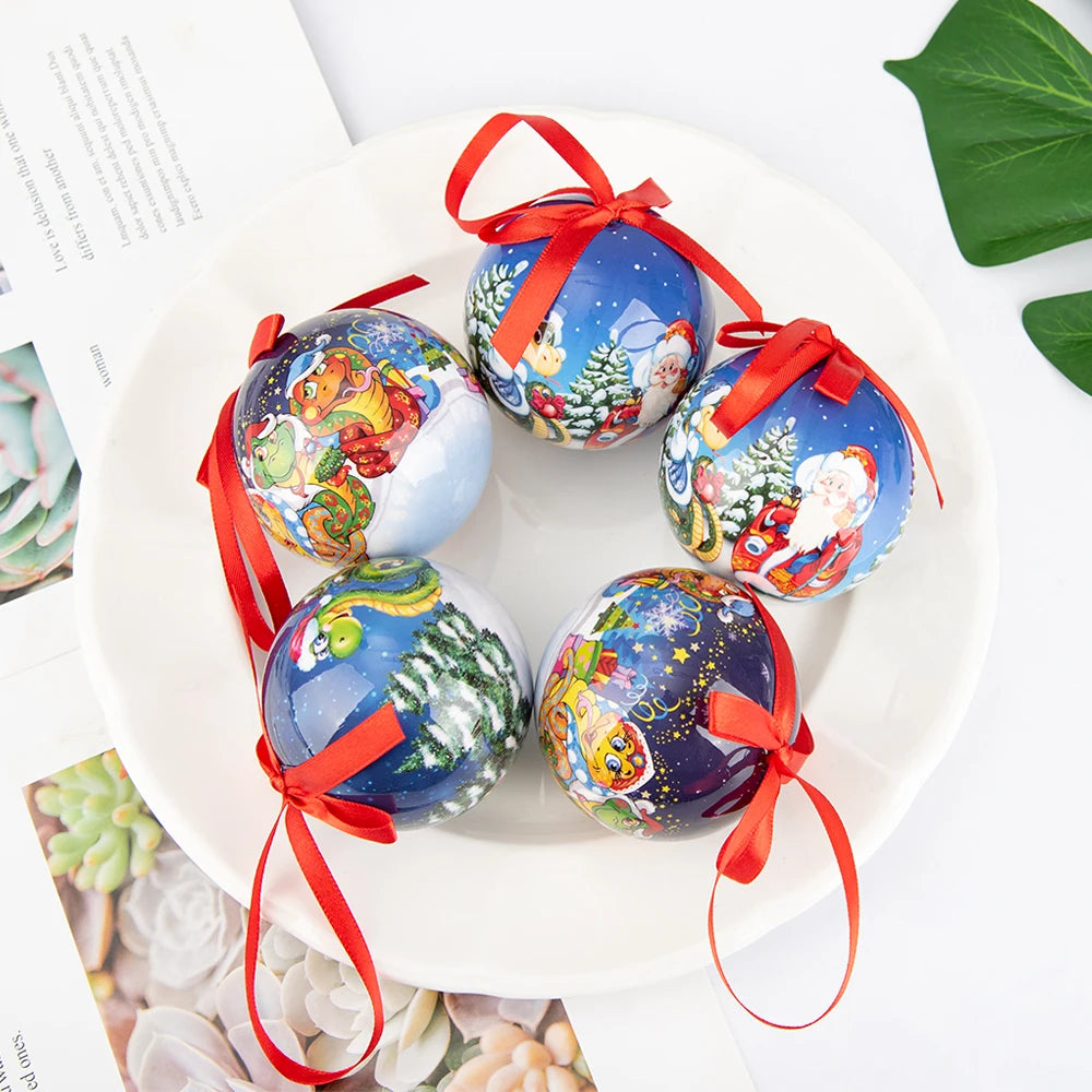 Palle di Natale, pendenti natalizi, decorazioni per l'albero, palline multicolori, set di decorazioni per feste in casa, palline decorative natalizie Navidad