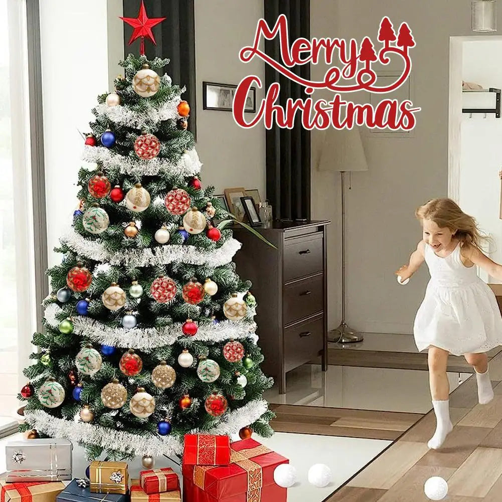 Decorazioni per l'albero di Natale, palline di vetro glitterate.
