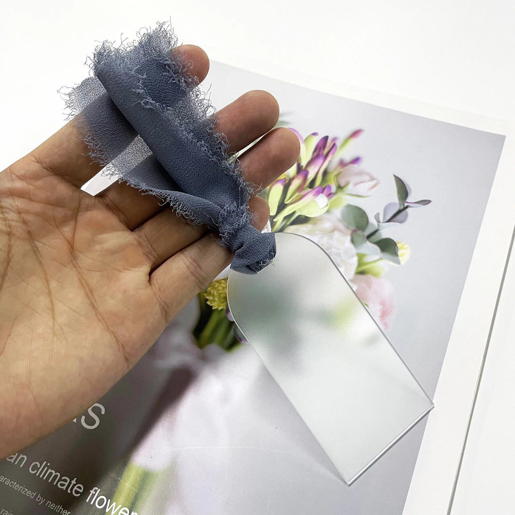 Segnaposto per matrimonio in acrilico, con etichetta in acrilico satinato, arco da 10/20/50 pezzi