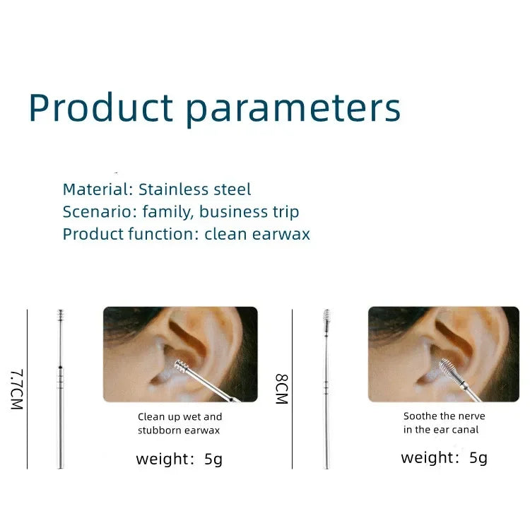 Strumenti per la rimozione del cerume in acciaio inossidabile