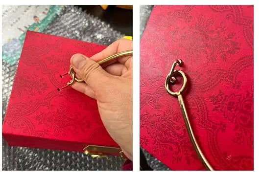 Scatola regalo in metallo con sciarpa di lusso.