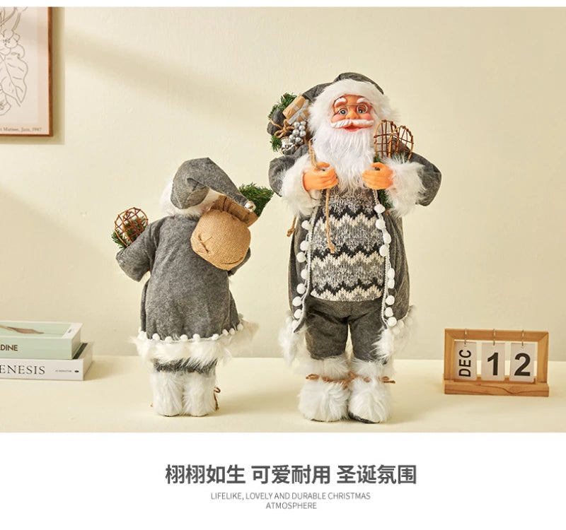 Grandi bambole di Babbo Natale decorative da 60 cm, Babbo Natale in piedi.