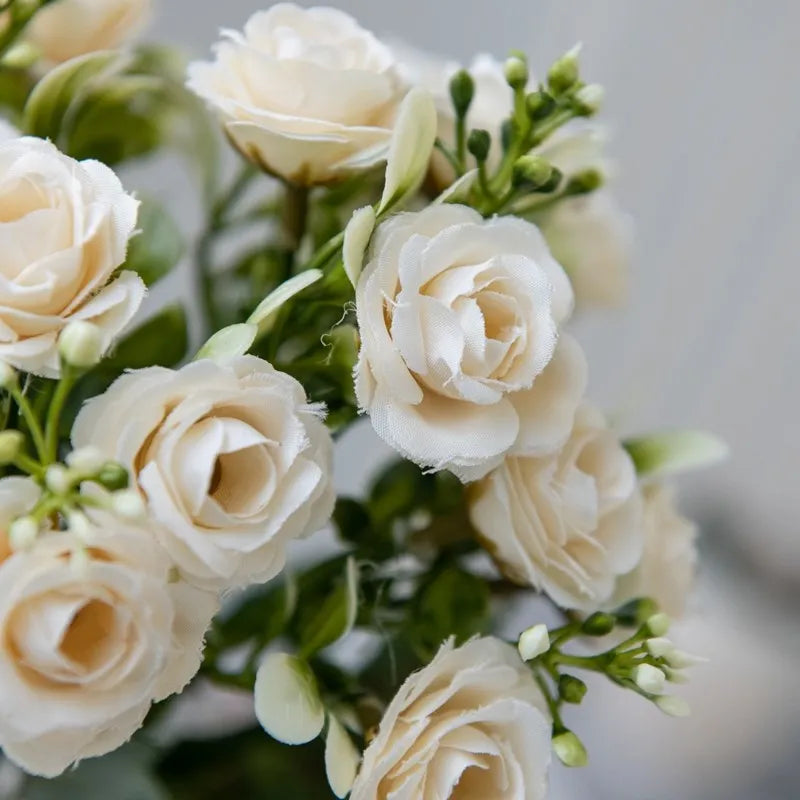Rosa di seta per bouquet da sposa, fiore artificiale per la casa