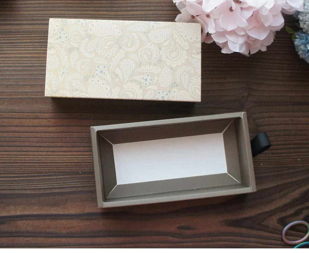 Elegante confezione regalo con motivo floreale blu e giallo, 3 misure, 10 pezzi