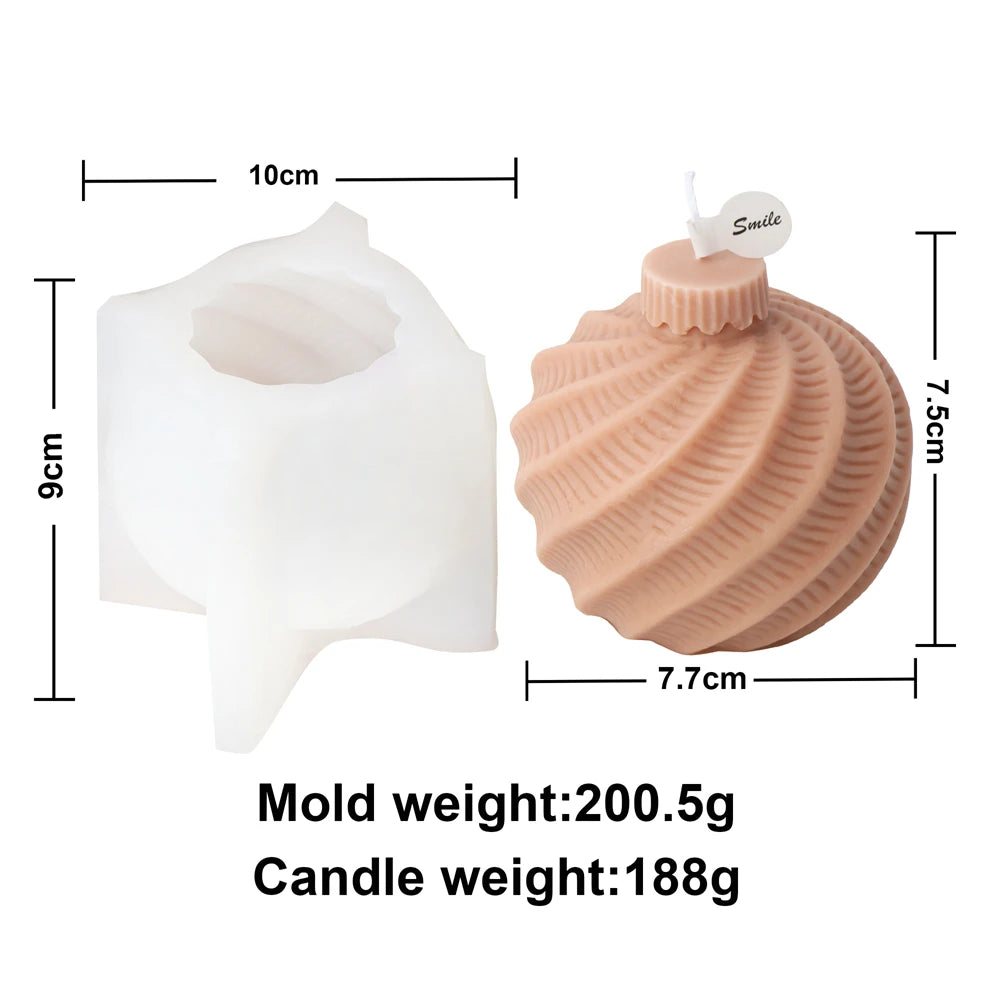 Stampo per candele in silicone a forma di sfera geometrica 3D con aromaterapia.