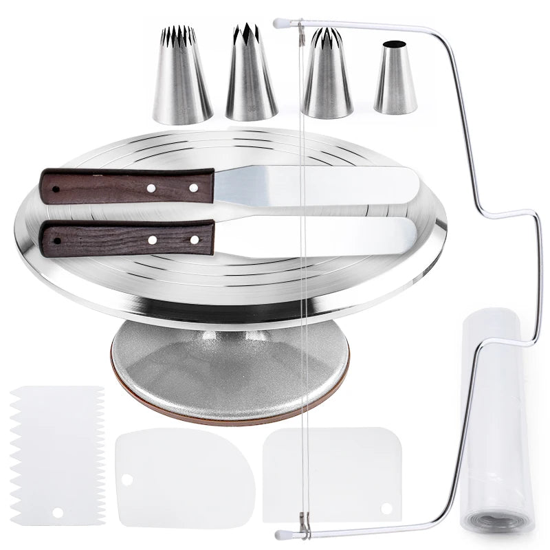 Piatto girevole in acciaio inossidabile: ideale per la creazione di candele o decorazioni di torte.