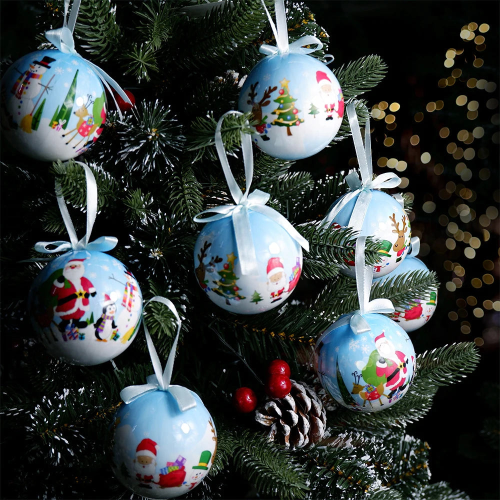 Palle di Natale, pendenti natalizi, decorazioni per l'albero, palline multicolori, set di decorazioni per feste in casa, palline decorative natalizie Navidad
