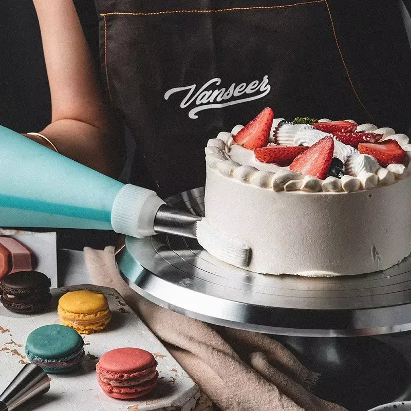 Piatto girevole in acciaio inossidabile: ideale per la creazione di candele o decorazioni di torte.