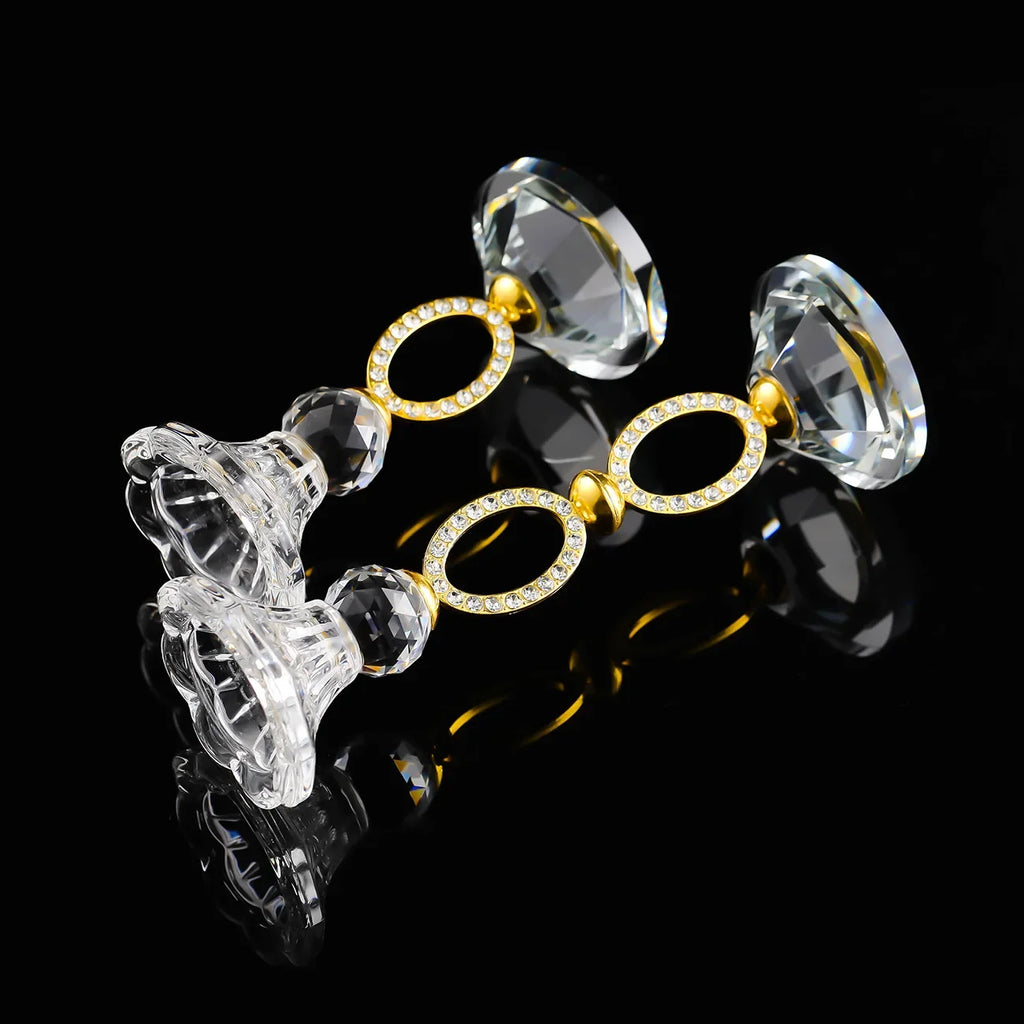 Portacandele in cristallo, eleganti.