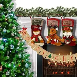 Calza di Natale Classica Grande Calza Babbo Natale Pupazzo di Neve Renna.