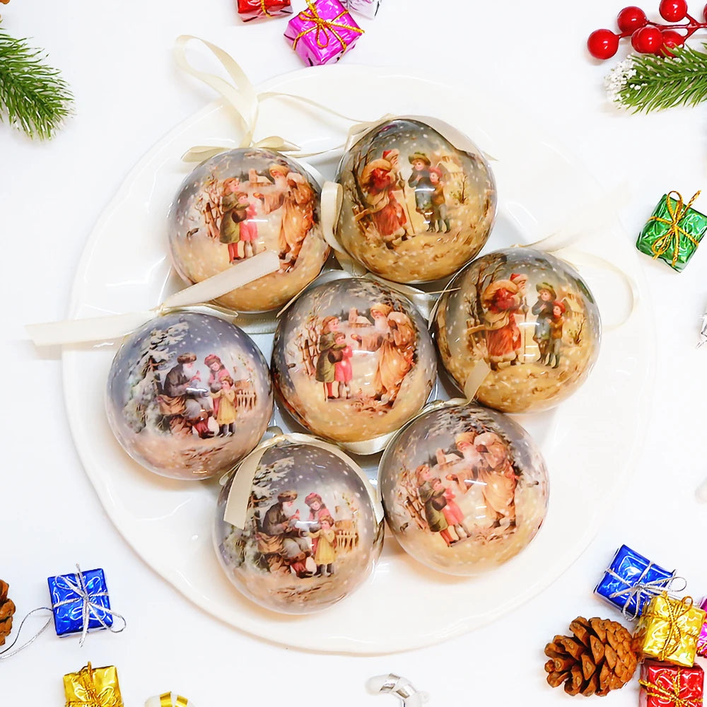 Palle di Natale, pendenti natalizi, decorazioni per l'albero, palline multicolori, set di decorazioni per feste in casa, palline decorative natalizie Navidad