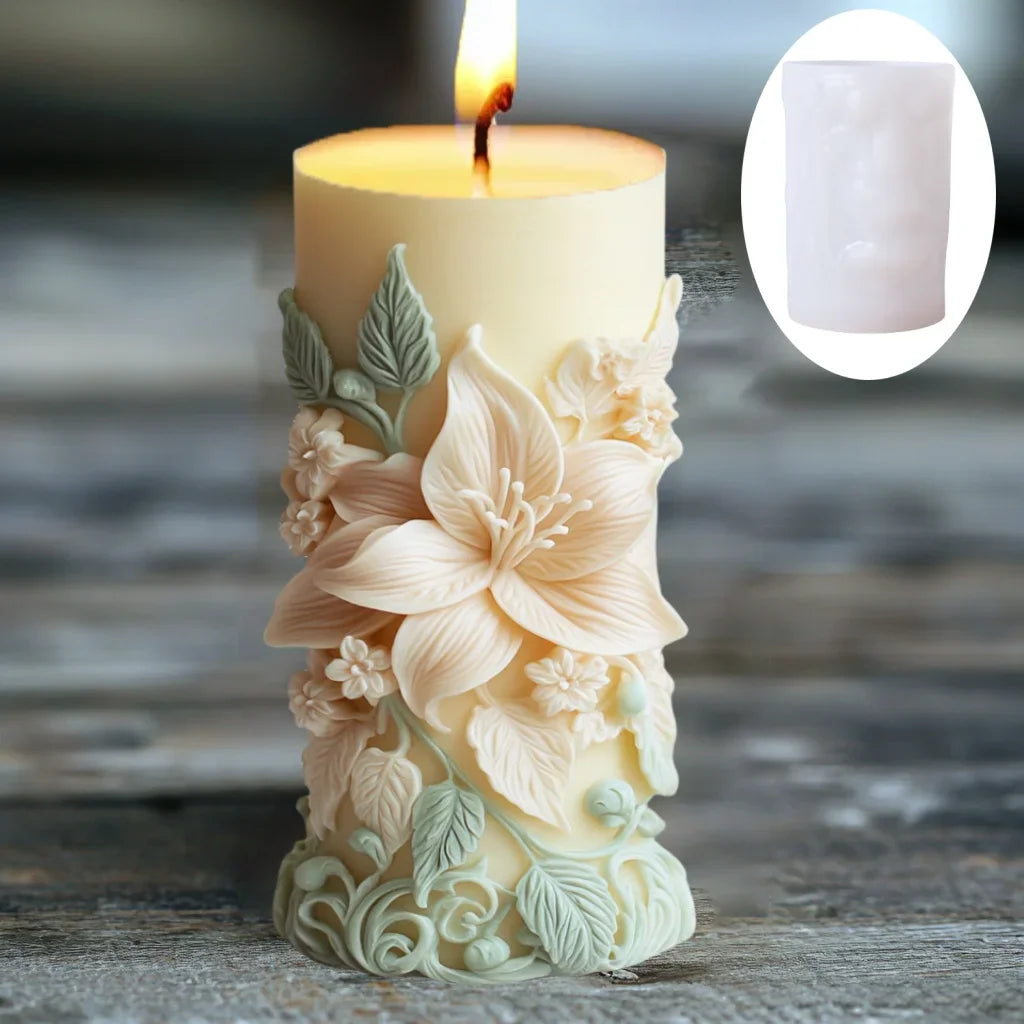Grande stampo in silicone per candela a forma di rosa con fiore di peonia