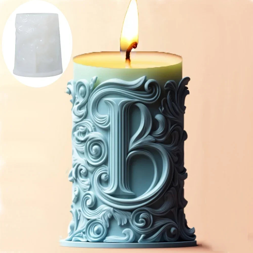 Stampo in silicone per candele cilindriche in gesso a forma di fiore di lavanda