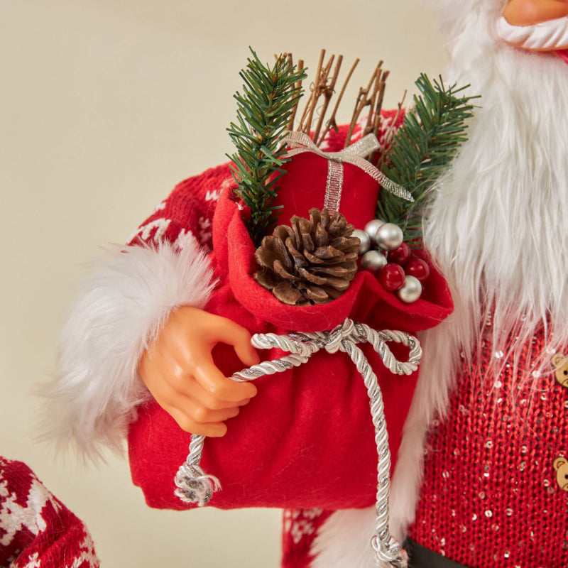 Grandi bambole di Babbo Natale decorative da 60 cm, Babbo Natale in piedi.
