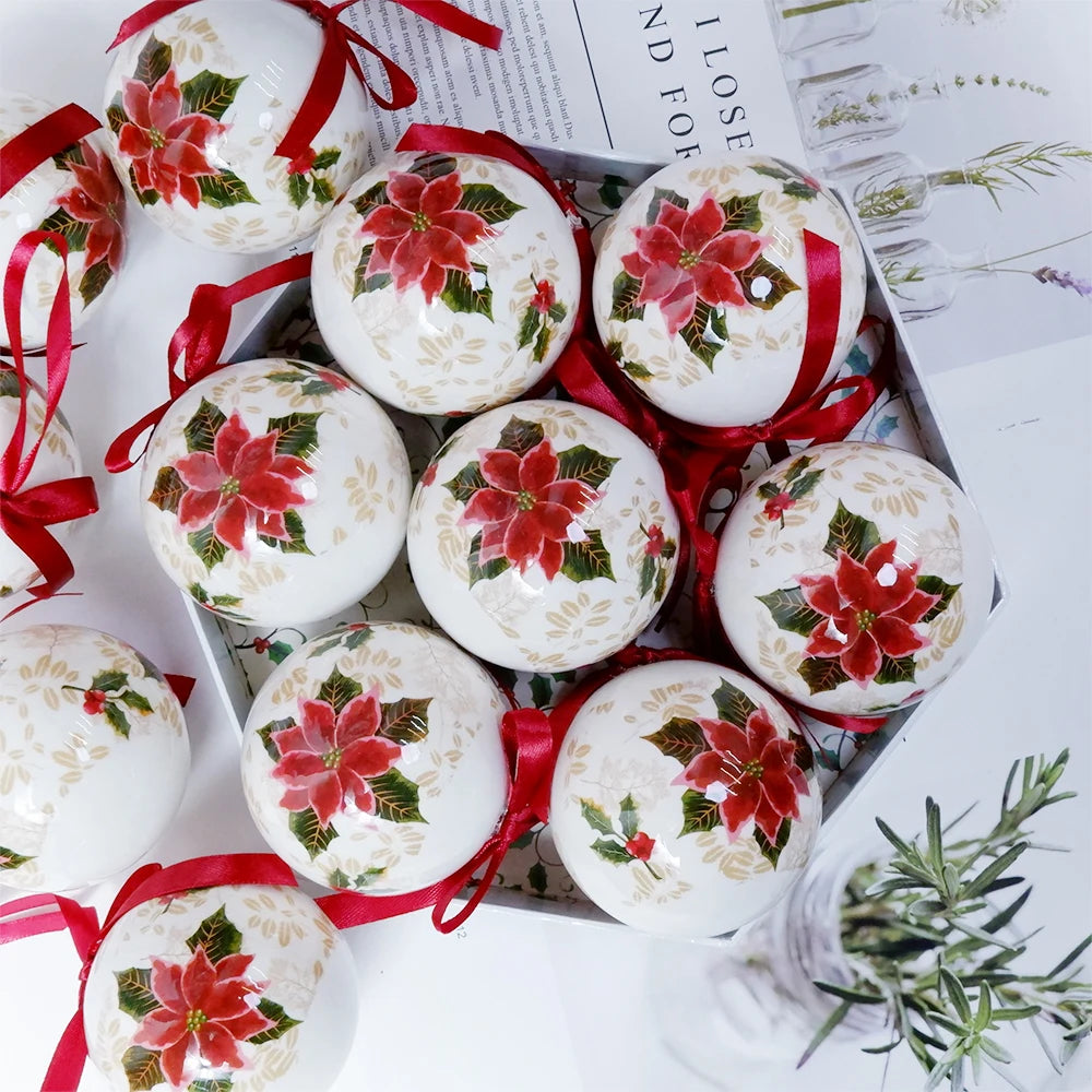 Palle di Natale, pendenti natalizi, decorazioni per l'albero, palline multicolori, set di decorazioni per feste in casa, palline decorative natalizie Navidad