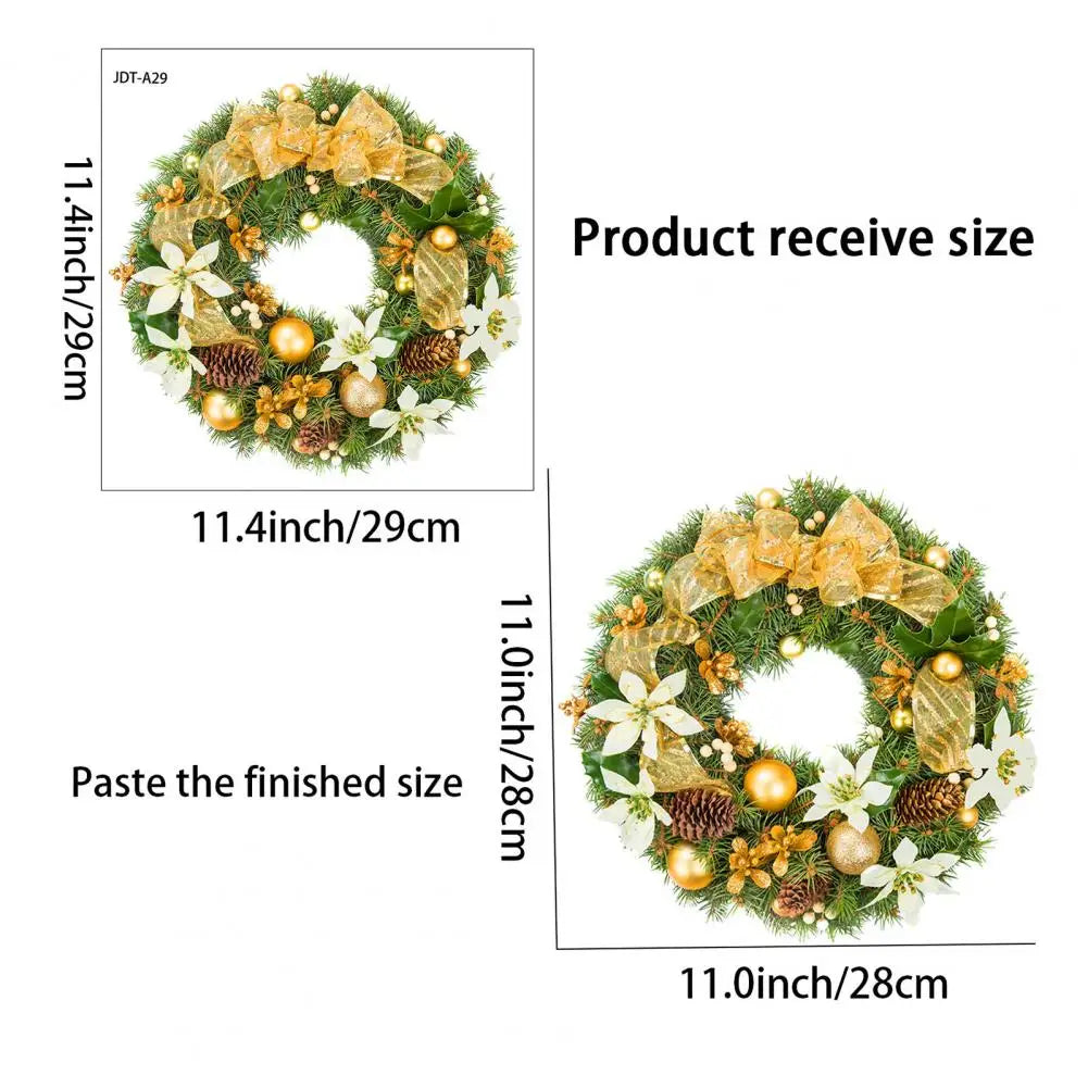 Decorazioni adesive per finestre natalizie, motivo a ghirlanda.