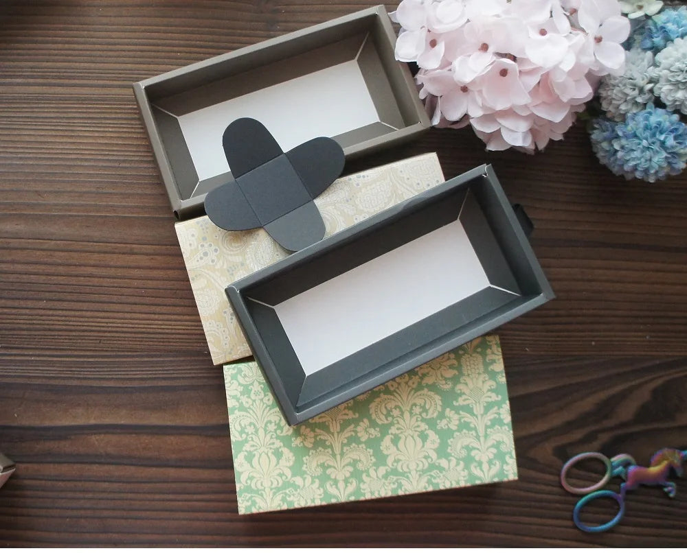 Elegante confezione regalo con motivo floreale blu e giallo, 3 misure, 10 pezzi