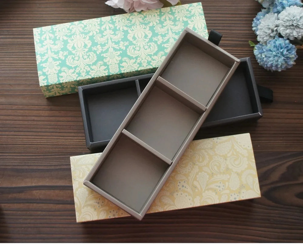 Elegant Blue Yellow Flower Pattern 3 Size 10 Set Gifts Packing