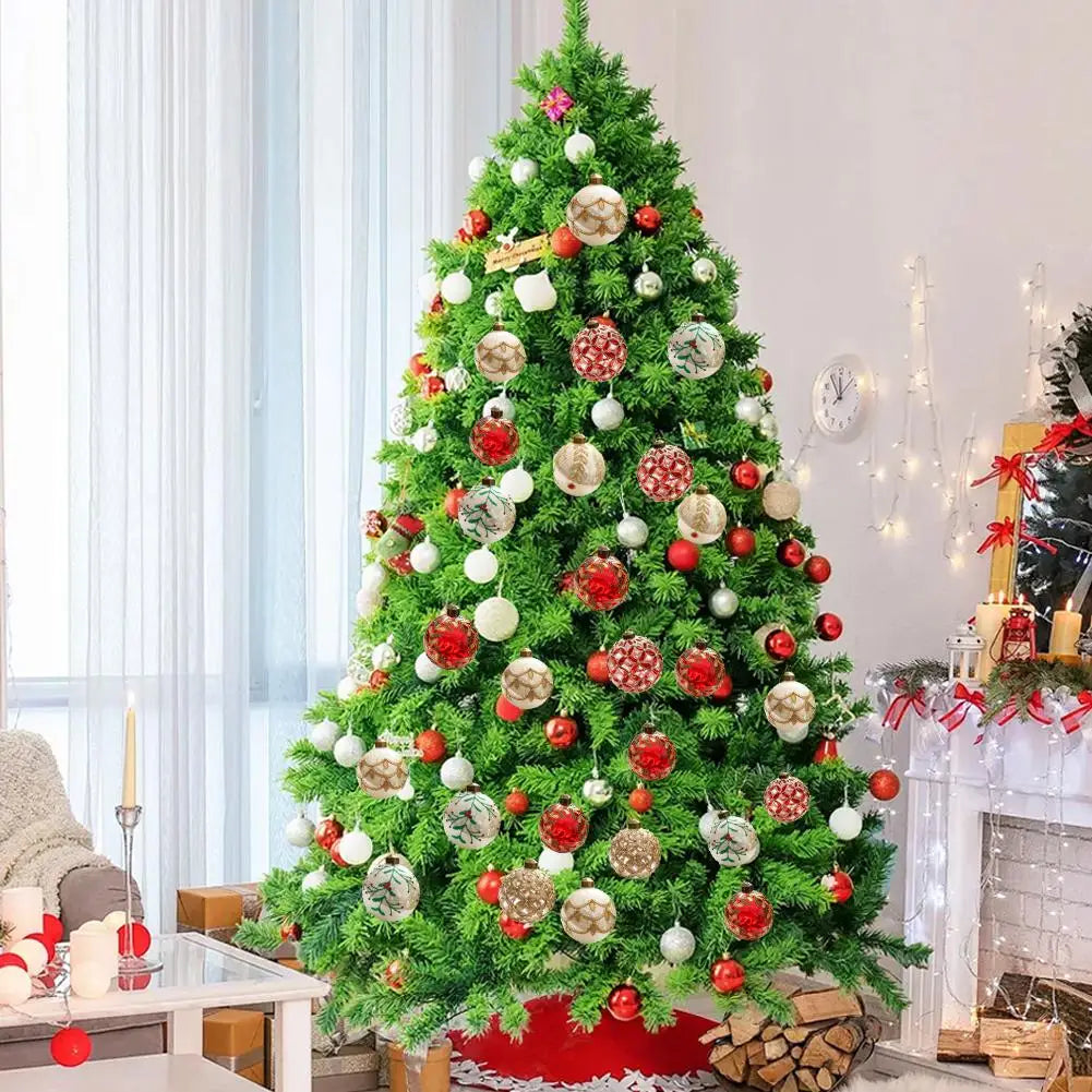 Decorazioni per l'albero di Natale, palline di vetro glitterate.