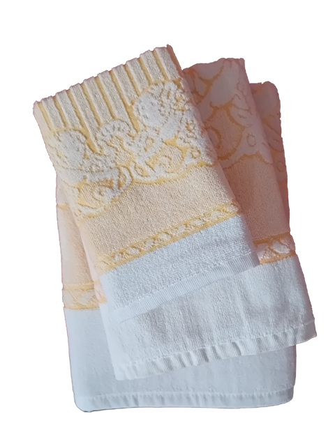 Completo Spugna Angioletti 1+1 in Cotone Egiziano Jacquard