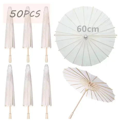 Papierschirm – 30–50 Stück 80 cm weißer Sonnenschirm für Hochzeitsdekoration.