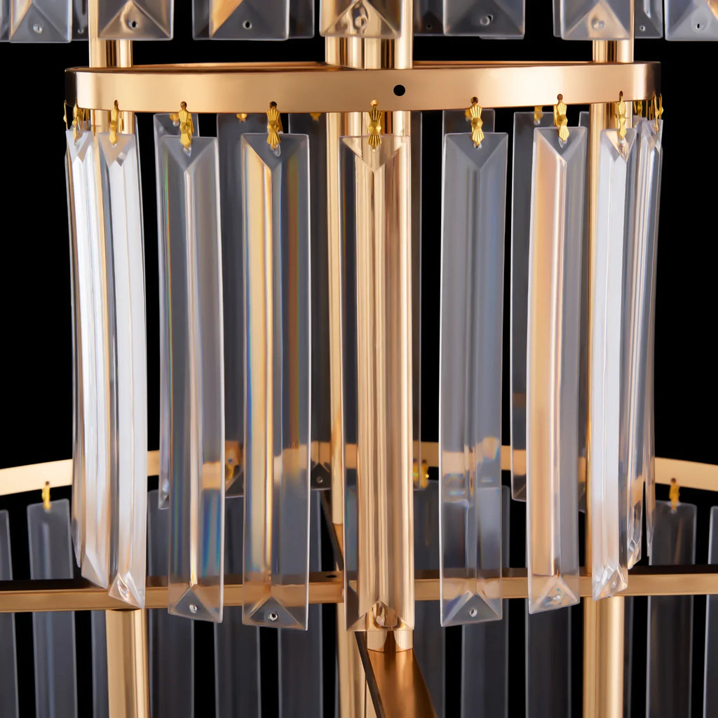 Centrotavola rotondo in metallo a 5 livelli, in cristallo dorato, da 43,3 pollici.