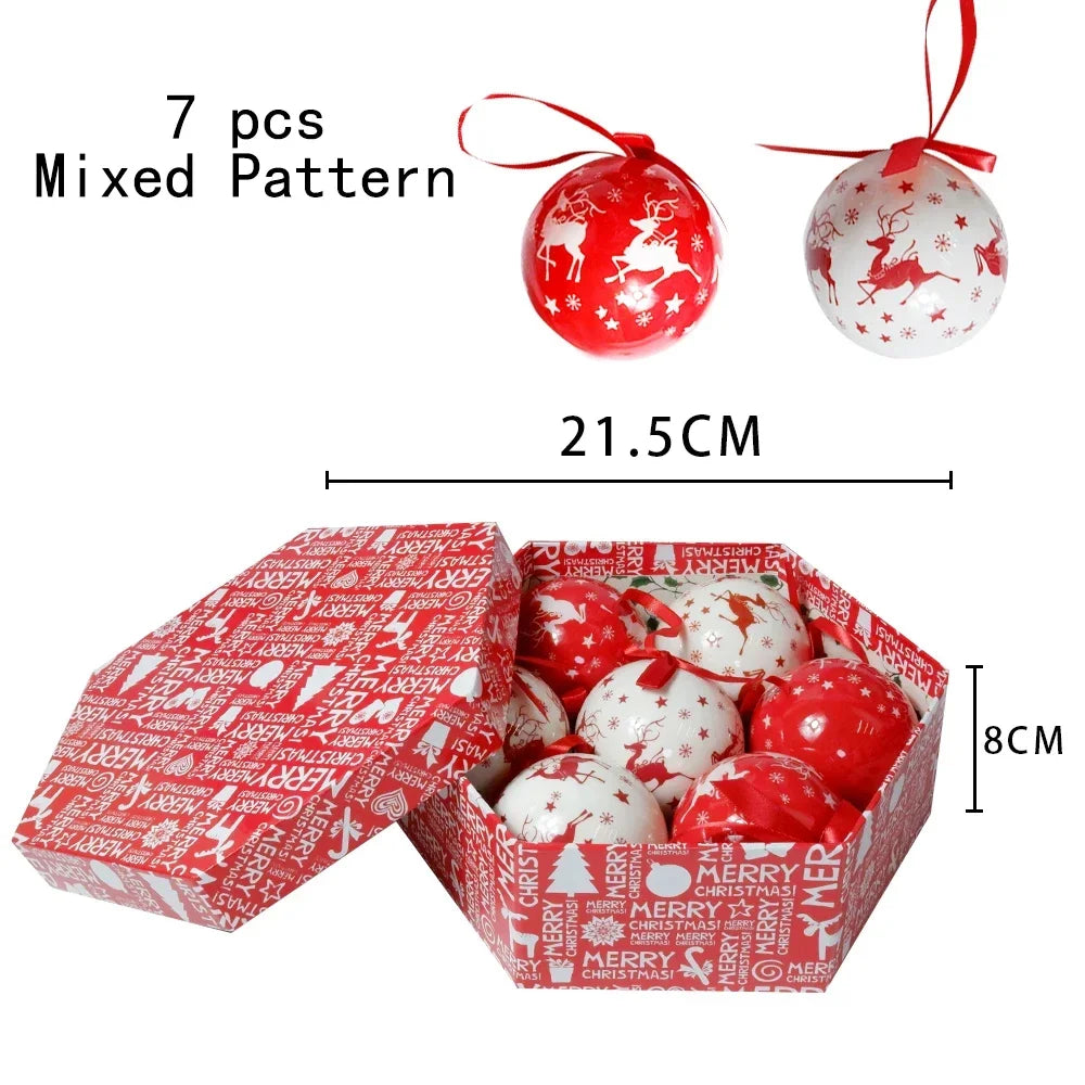 Palle di Natale, pendenti natalizi, decorazioni per l'albero, palline multicolori, set di decorazioni per feste in casa, palline decorative natalizie Navidad