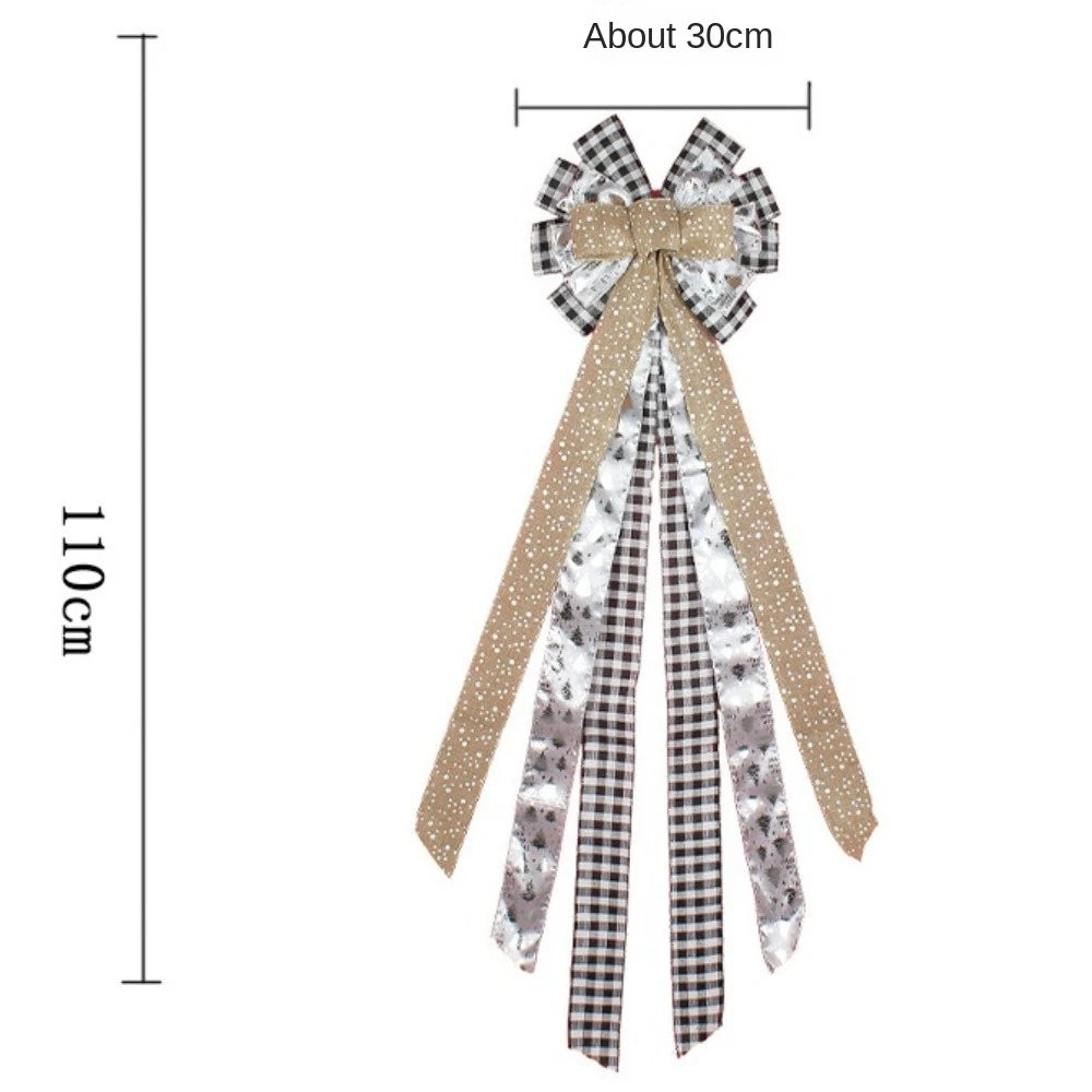 Decorazione per albero di Natale con fiocco appeso a nastro lungo