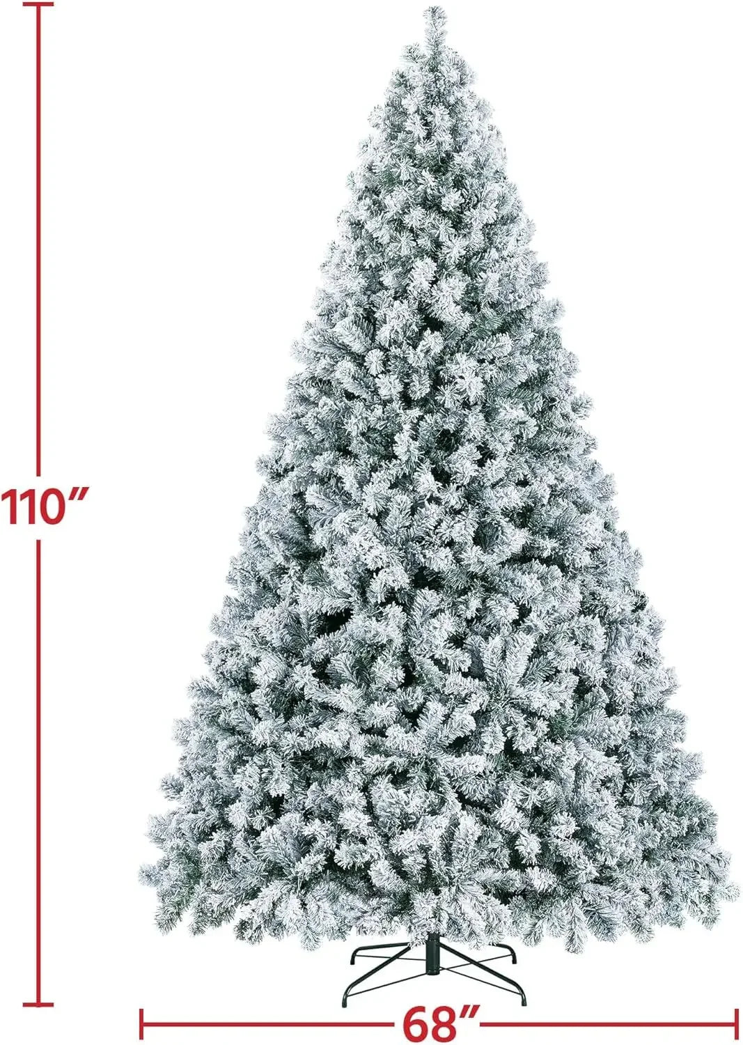 Albero di Natale artificiale, albero di Natale completamente illuminato ricoperto di neve con 2084 punte di rami, 900 luci a incandescenza 
