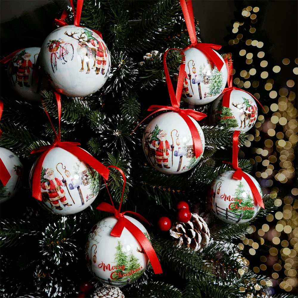 Palle di Natale, pendenti natalizi, decorazioni per l'albero, palline multicolori, set di decorazioni per feste in casa, palline decorative natalizie Navidad