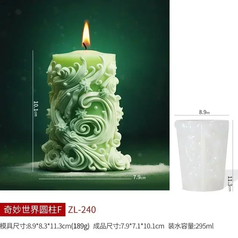 Stampo in silicone per candele cilindriche in gesso a forma di fiore di lavanda