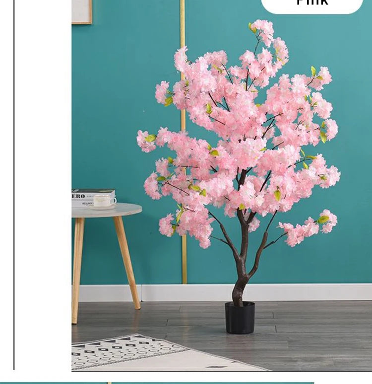 Hojas de bonsái de árbol de flor de cerezo artificial para decoración de eventos, hogar u oficina.