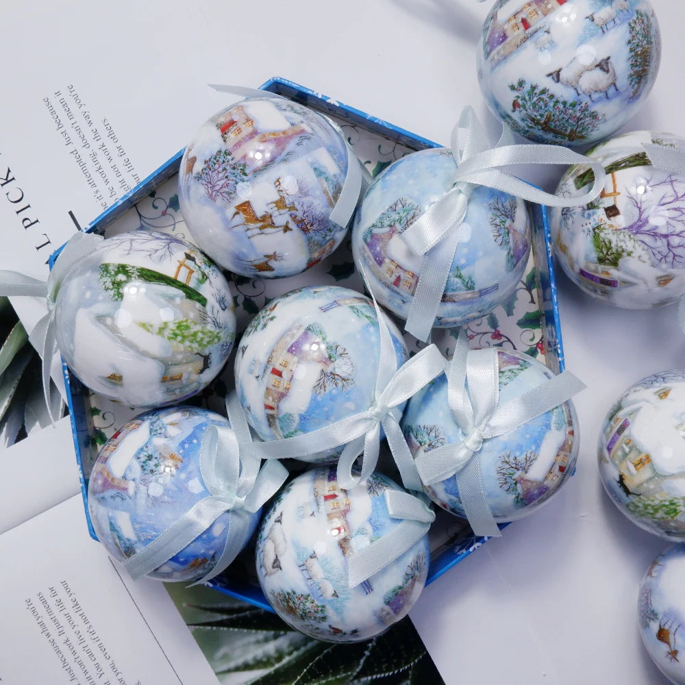 Palle di Natale, pendenti natalizi, decorazioni per l'albero, palline multicolori, set di decorazioni per feste in casa, palline decorative natalizie Navidad