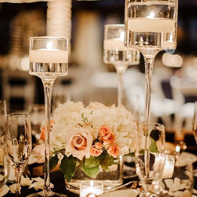 Portacandele portatile in vetro, bar, tazza, lumino da tè