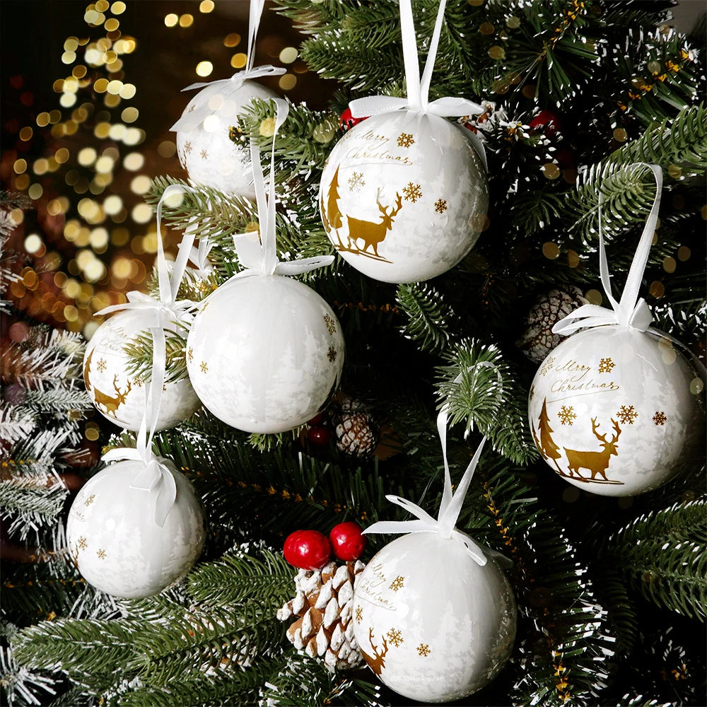 Palle di Natale, pendenti natalizi, decorazioni per l'albero, palline multicolori, set di decorazioni per feste in casa, palline decorative natalizie Navidad
