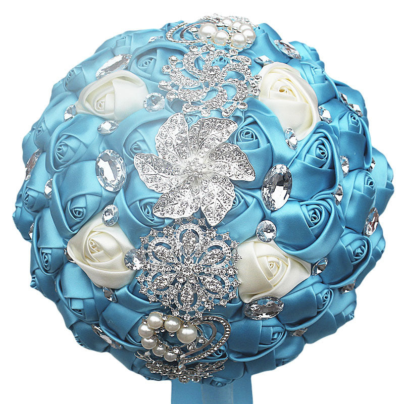Braut Fertig Satin Bouquet Hochzeit Band Handheld