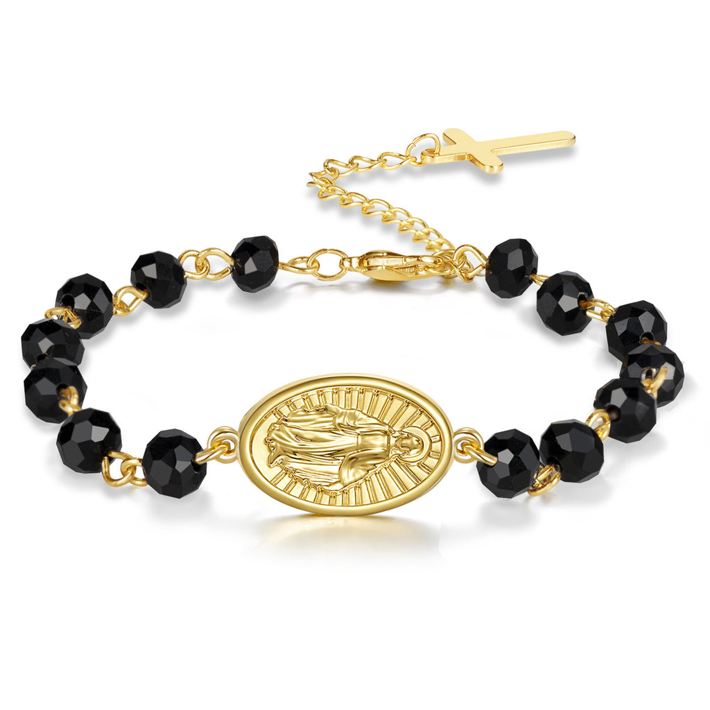 Braccialetto di perline Medaglia ovale Cristallo Pasqua