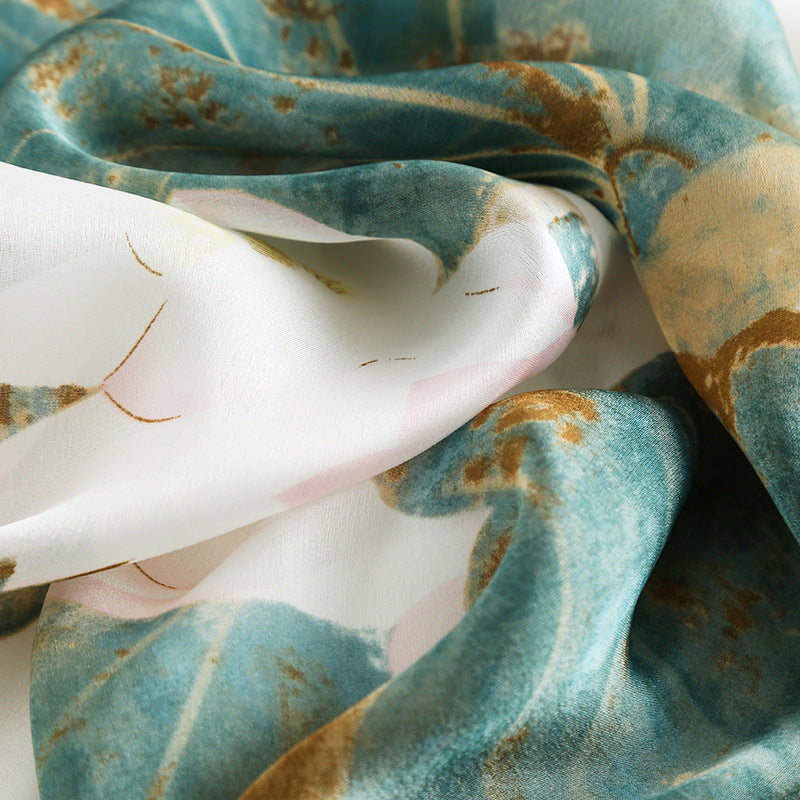 Telo da spiaggia con protezione solare in seta stampata