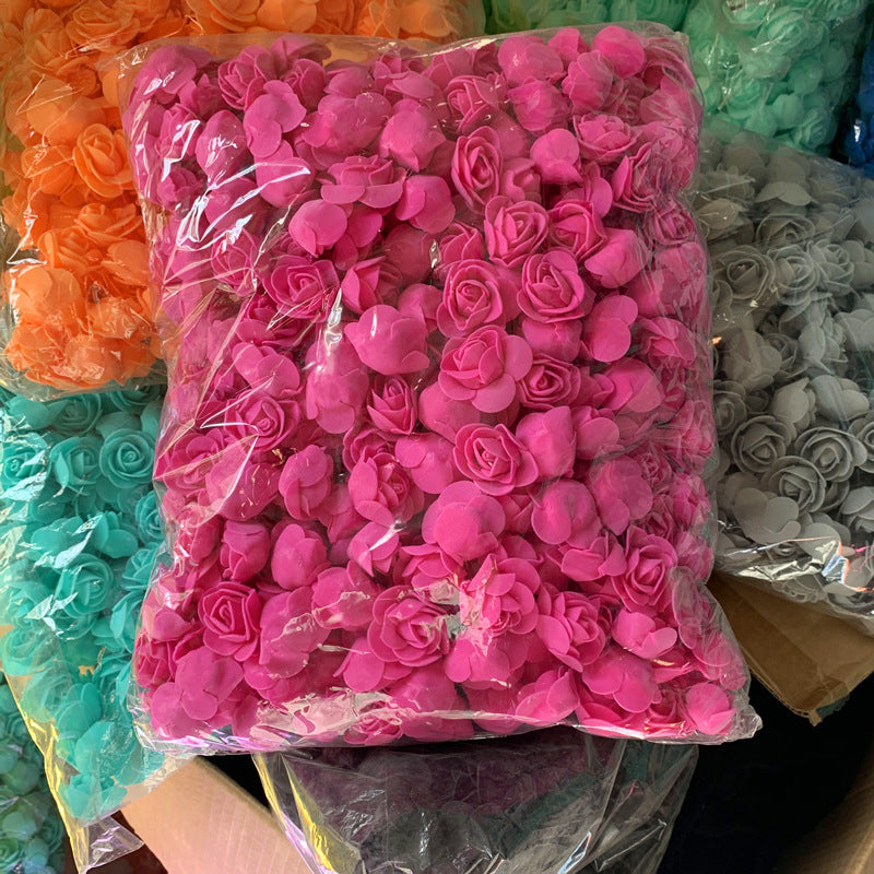 Diameter 3cm Foam Rose Artificial Flowers 500Pcs