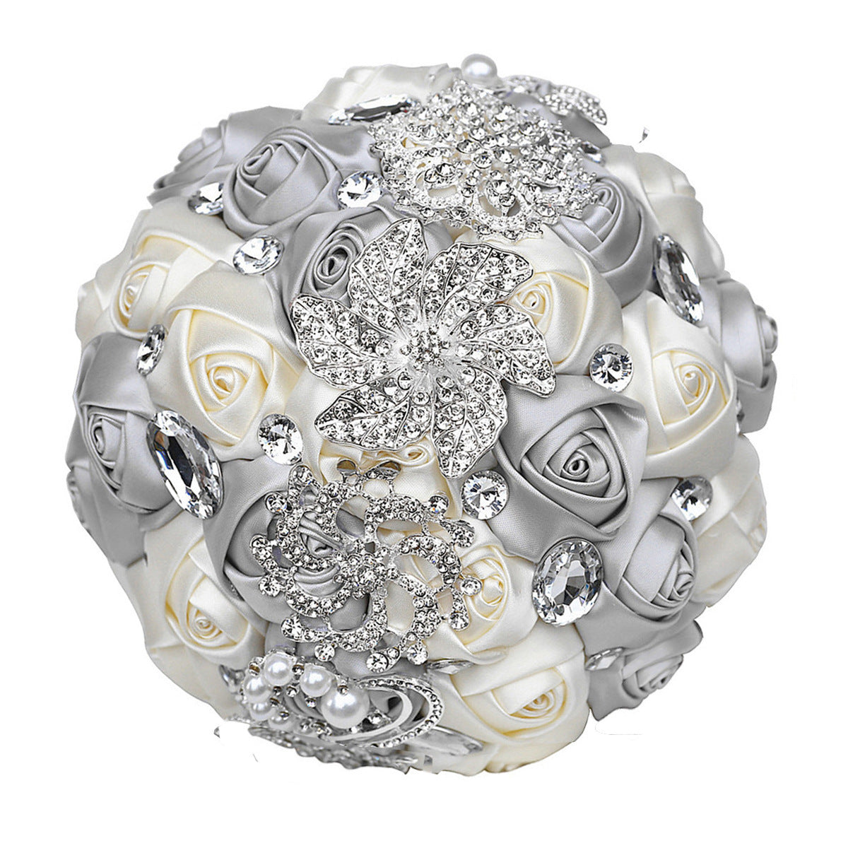 Braut Fertig Satin Bouquet Hochzeit Band Handheld