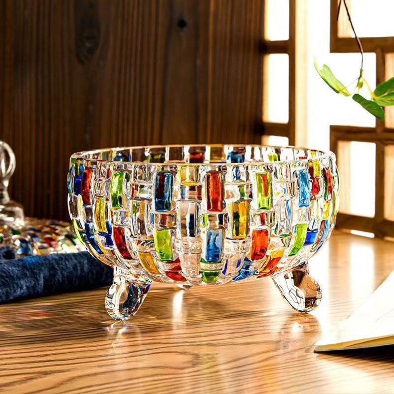 Dried Fruit Jar With Lid Snack Stained Glass Candy Box