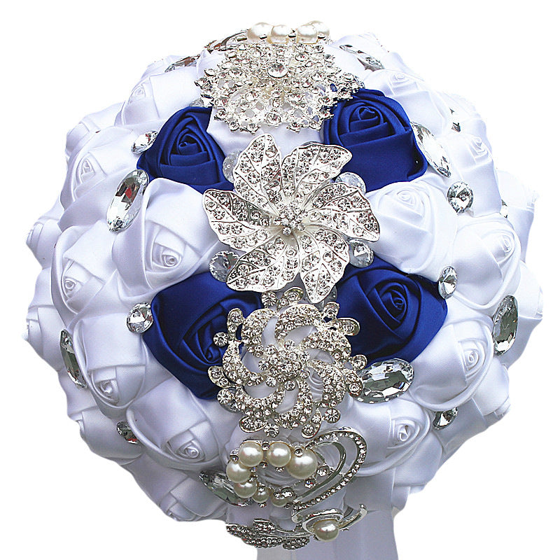 Braut Fertig Satin Bouquet Hochzeit Band Handheld