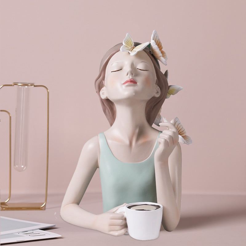 Bubble Girl Harz Ornamente Nordic Creative Home
