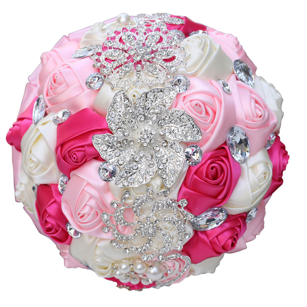 Braut Fertig Satin Bouquet Hochzeit Band Handheld