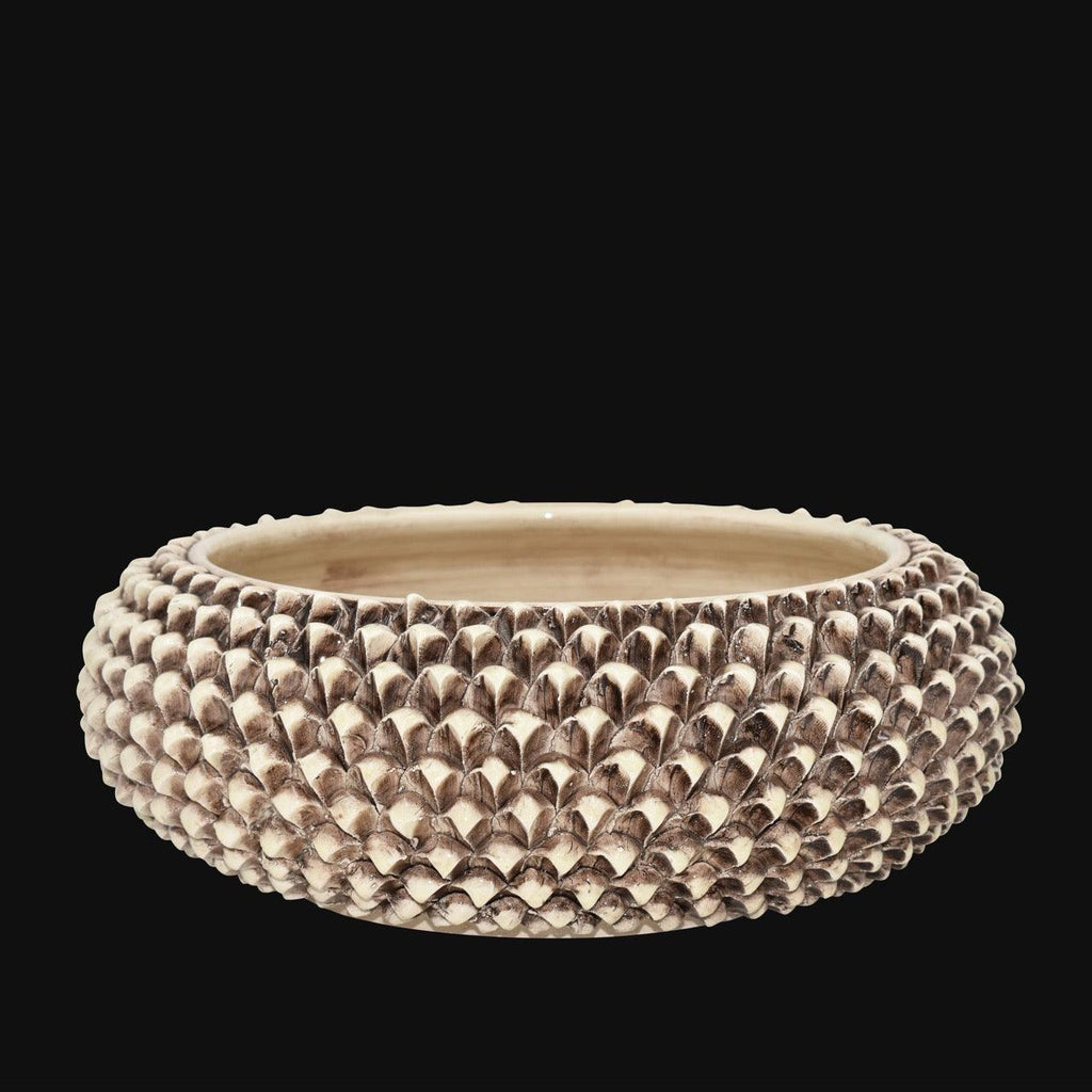 Centrotavola a Pigna di Caltagirone modellata a mano Madreperla Antichizzato